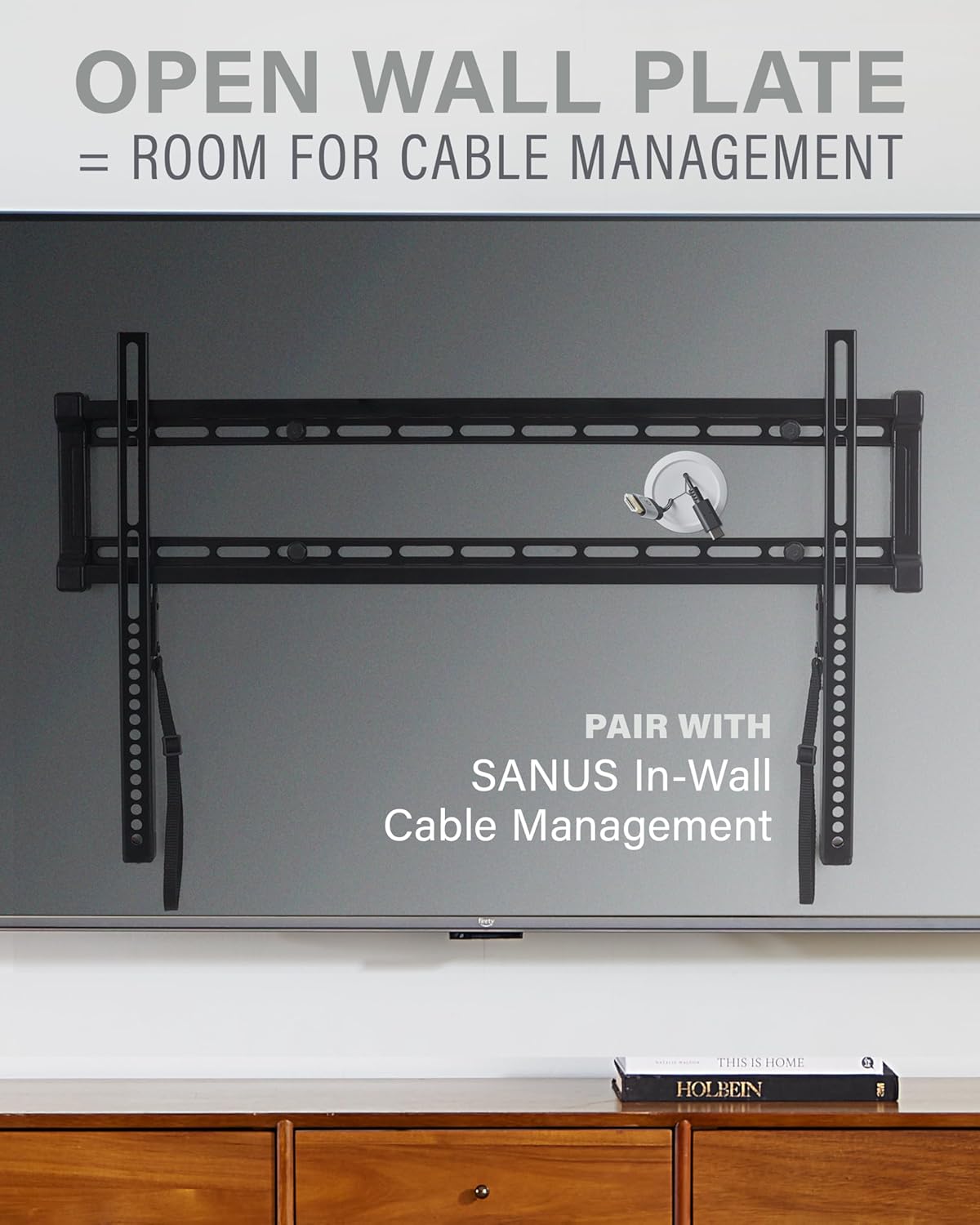 SANUS Low Profile TV Wall Mount | Universal Fixed Bracket for 40" to 80" TVs - Slim 1” Design - Easy 3-Step Installation