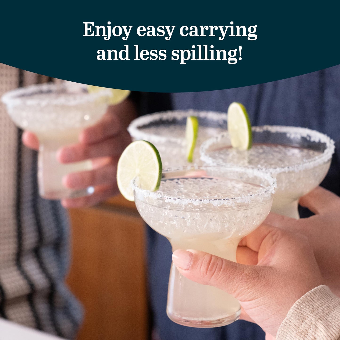Libbey Stemless Margarita Glasses Set of 6, 10.25 ounces Classic Lightweight Margarita Cups, Fancy Glassware Set for Celebrations