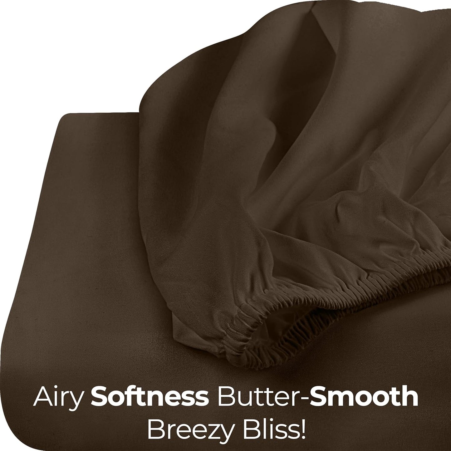 Utopia Bedding Queen Fitted Sheet - Soft Microfiber with Deep Pockets - Fade Resistant - Brown