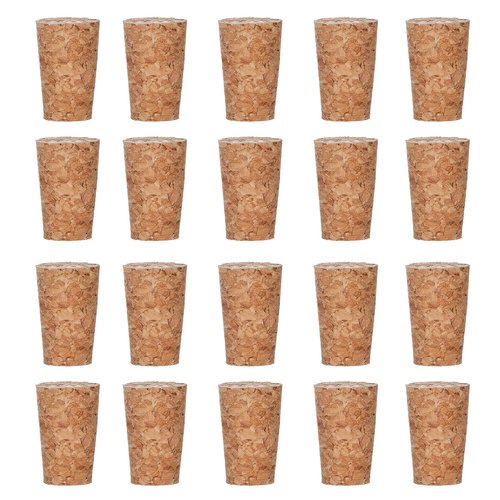 25 Pack Natural Soft Wood Corks, Tapered Cork Wooden Beer Bottle Stopper for Wine Making Craft, Leakproof,DIY Crafts