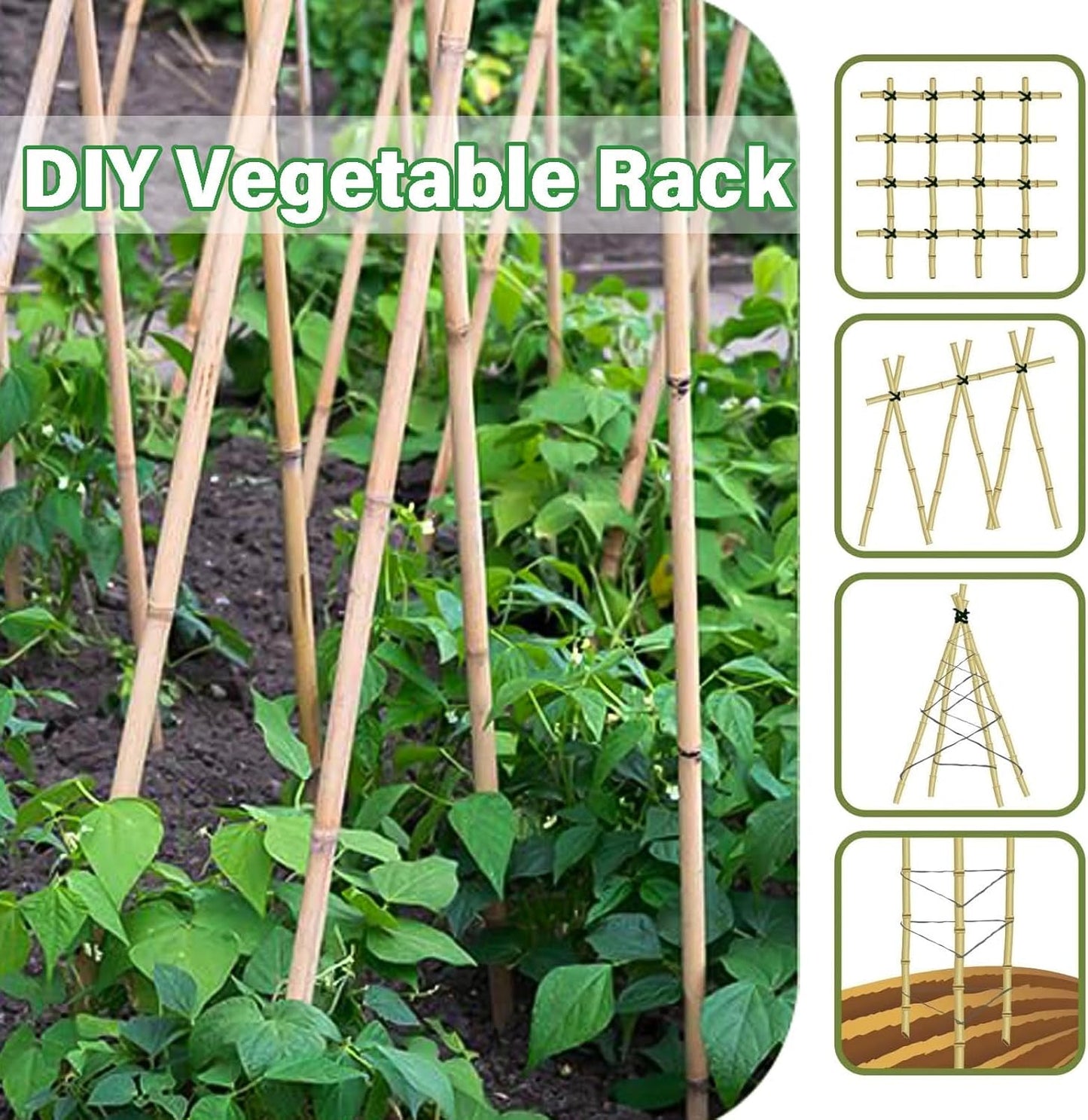 Natural Bamboo Plant Stakes by [Brand Name] - 3ft for Tomatoes, Beans & Climbing Plants | 30pcs