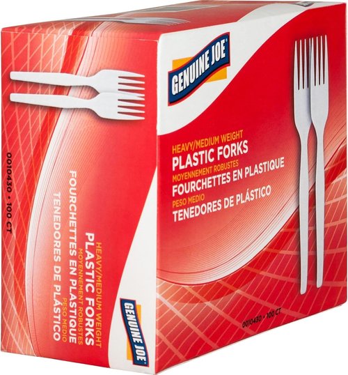 Genuine Joe Heavyweight Plastic Forks - Durable & Reliable | Pack of 100