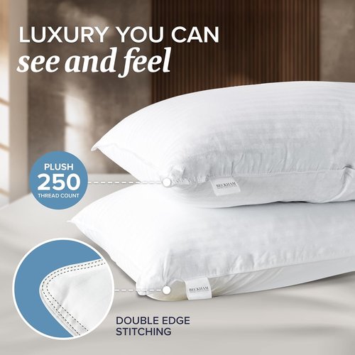 Beckham Hotel Collection Shredded Memory Foam Pillows - Adjustable Cooling Queen 2-Pack for All Sleepers