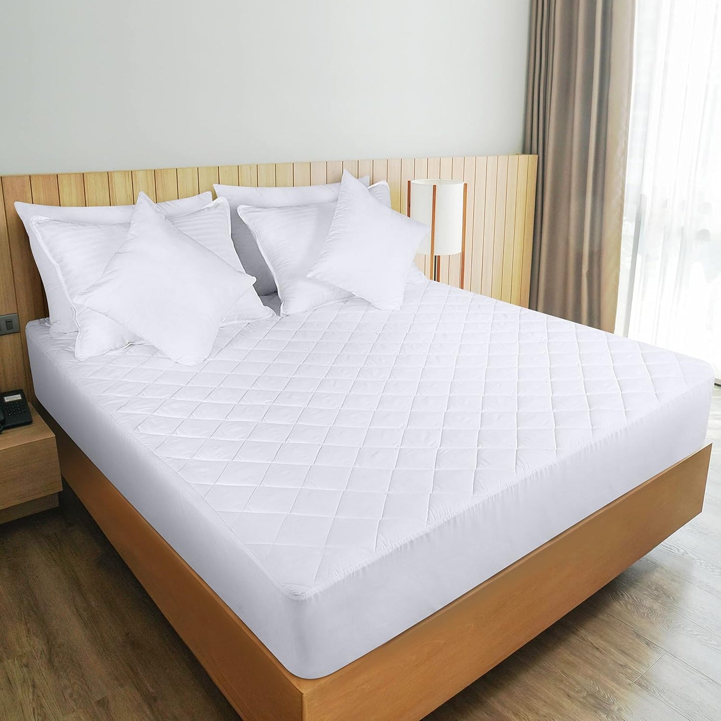 Utopia Bedding Quilted King Size Mattress Pad - Deep Pocket Protector & Cover | Machine Washable (White)