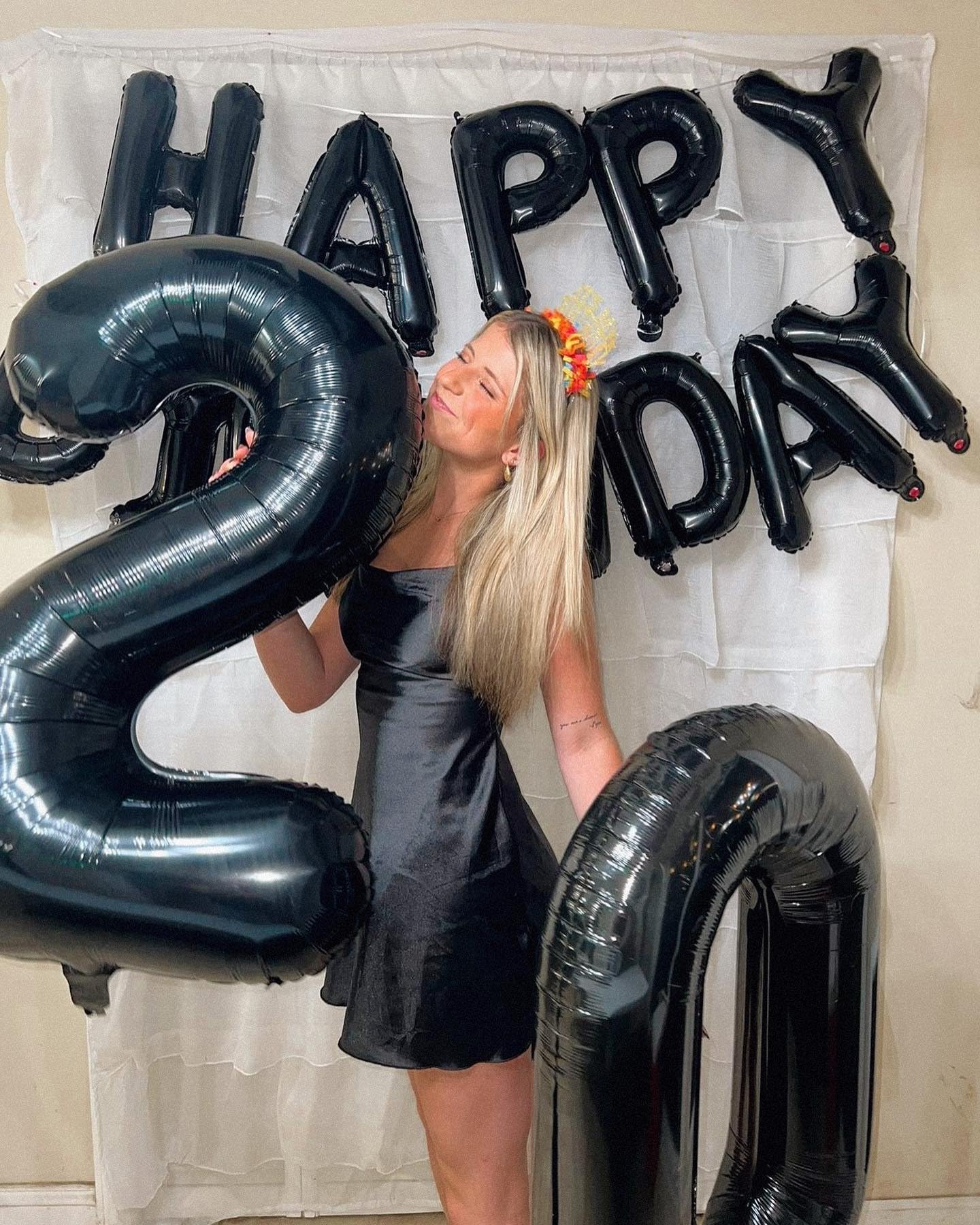 Black Number 20 Balloon 40 inch, 20 Number Balloons, 20th Black Birthday Decorations, 20 Year Old Girls Boys Party Supplies