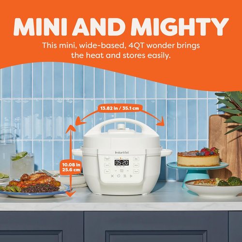 Instant Pot 4QT RIO Mini 7-in-1 Multi-Cooker - Versatile Pressure Cooker & Slow Cooker, Sea Salt Finish