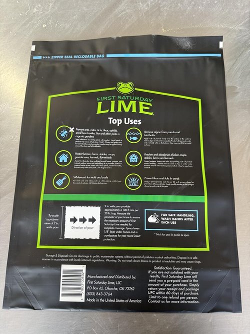 First Saturday Lime Insect Deterrent - 20LB Bag | Monthly Outdoor Insect Shield | Effective Ant & Pest Control