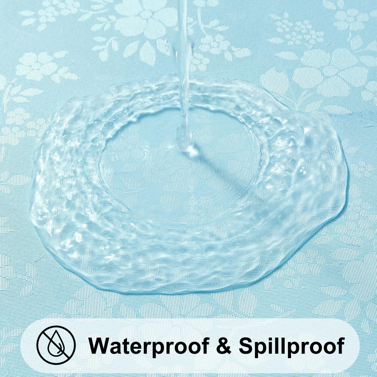 Smiry Rectangle Table Cloth, Waterproof Heavy Duty Vinyl Tablecloths, Wipeable Washable Table Cover for Kitchen and Dining Room (Light Blue, 60" X 84")