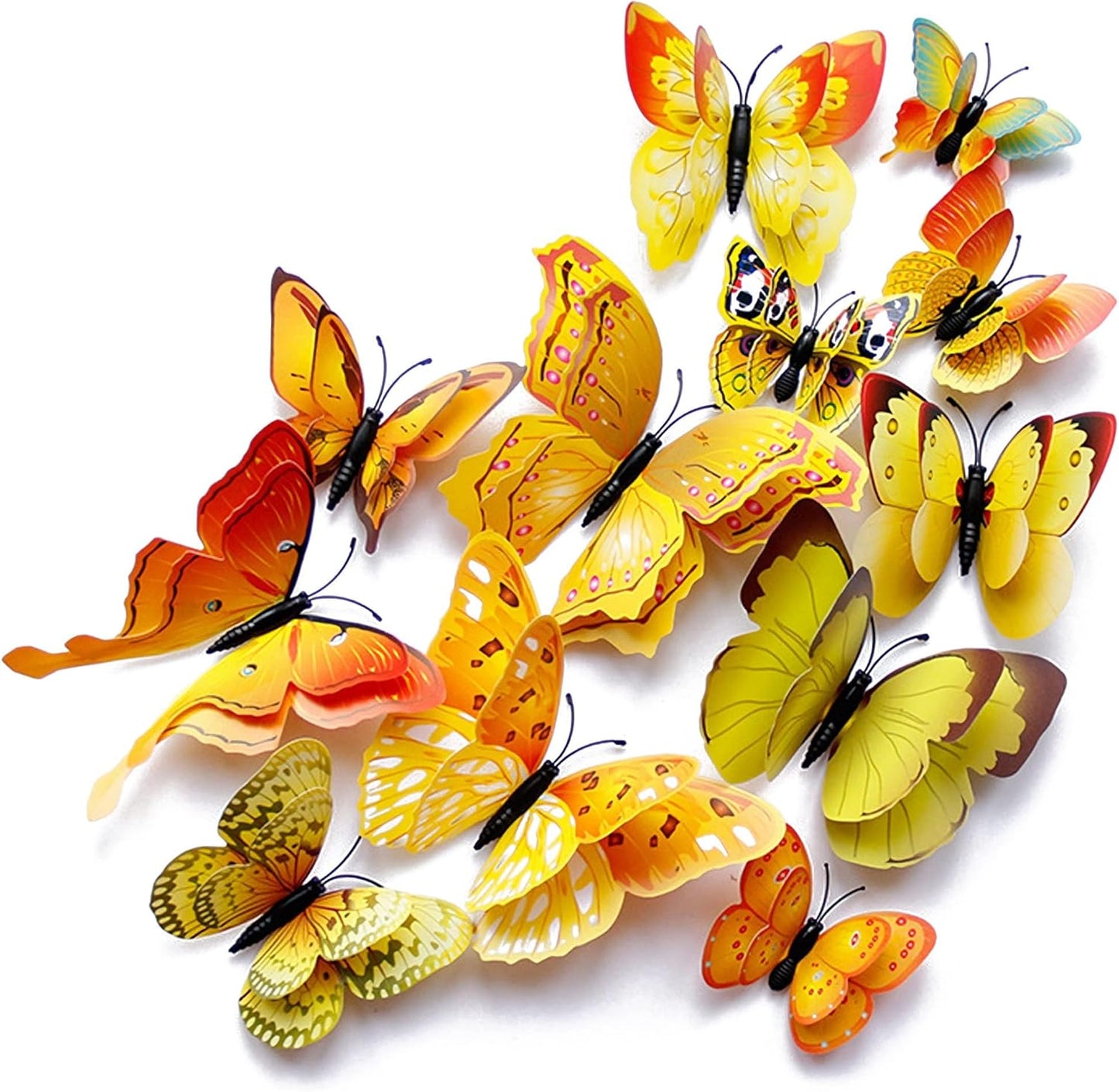 OPSEAM 3D Butterfly Wall Decor - 48 PCS Magnetic Stickers for Party Decorations (Gold)
