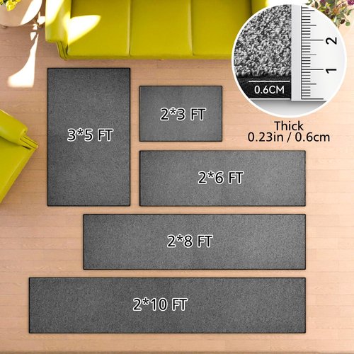 AREDO Runner Rug - Non-Slip Rubber Backing | Washable Soft Carpet for Kitchen & Hallway - 2x6 ft Black