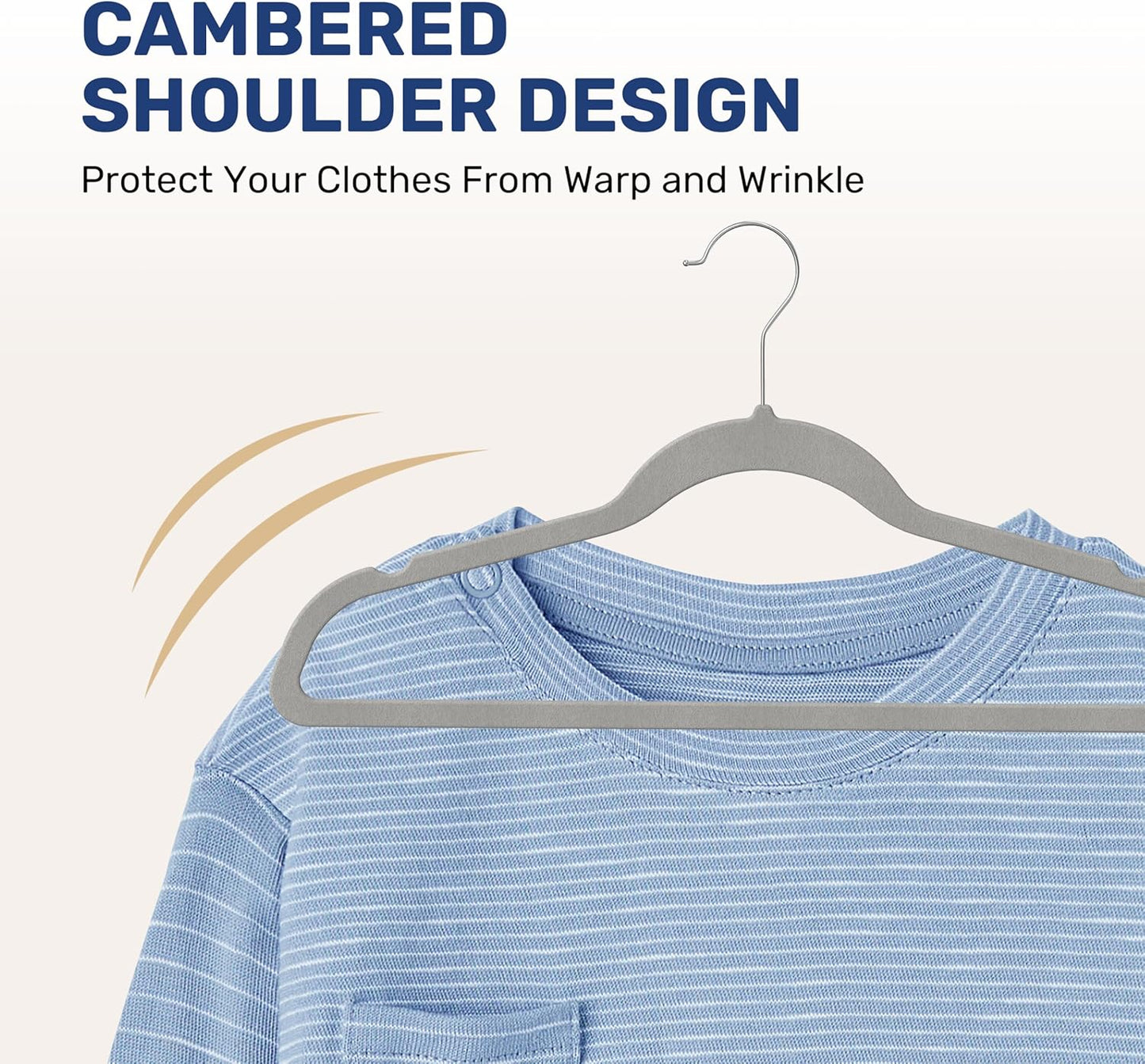 YSSOA Velvet Hangers - Non-Slip, Space-Saving Heavy Duty Suit Hangers with 360° Rotatable Hook - Grey, 30 Packs