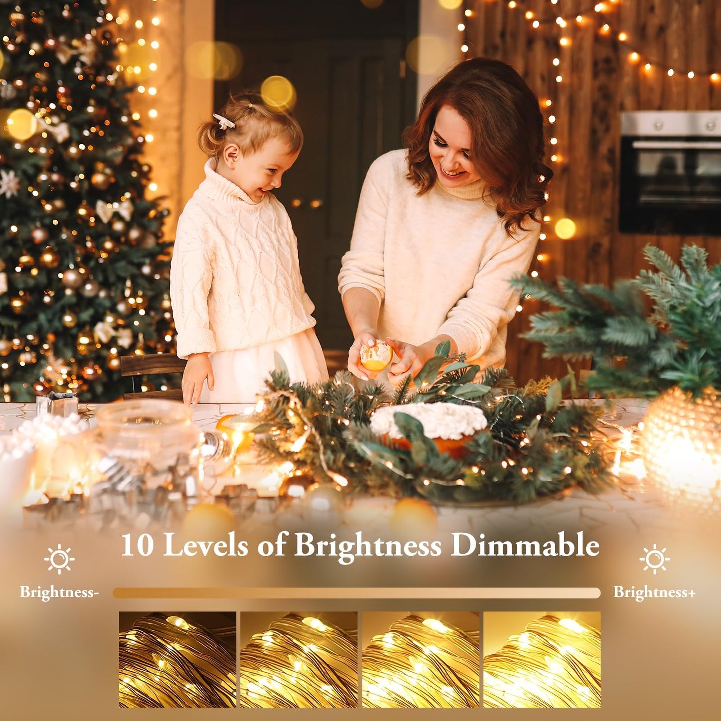 Lakumu 4-Pack 132FT 400LED Fairy Lights, Battery Operated String Lights with Timer & Remote, 8 Modes, Waterproof Twinkle Lights for Indoor Outdoor Bedroom Wedding Decor, Warm White(33FTx4)