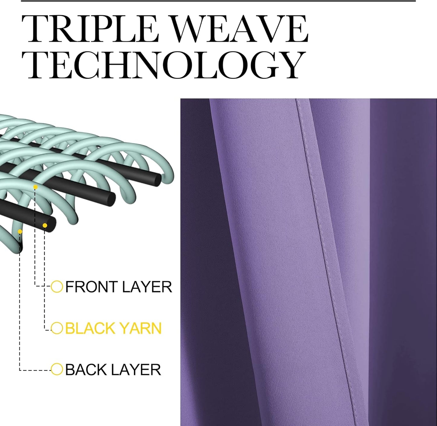 NICETOWN Blackout Curtains - Lilac Purple, 102" Long x 55" Wide, 2 Pieces | Sound Reducing & Thermal Insulation for Modern Spaces