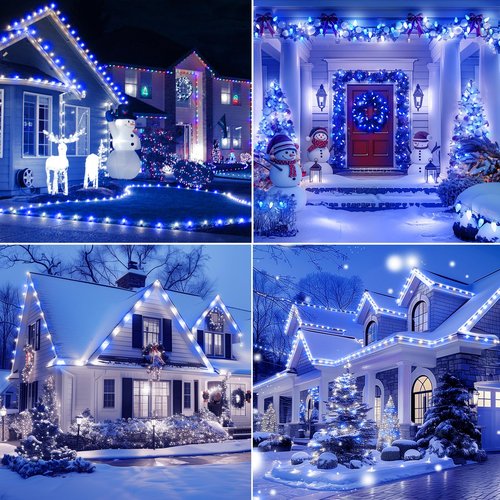 Brightown C9 LED Christmas String Lights, 2 Pack Total 132ft 200LED Outdoor Lights String, Plug-in Connectable Green Wire Lights, Waterproof Roofline Lights String for Outside Yard Christmas Holiday