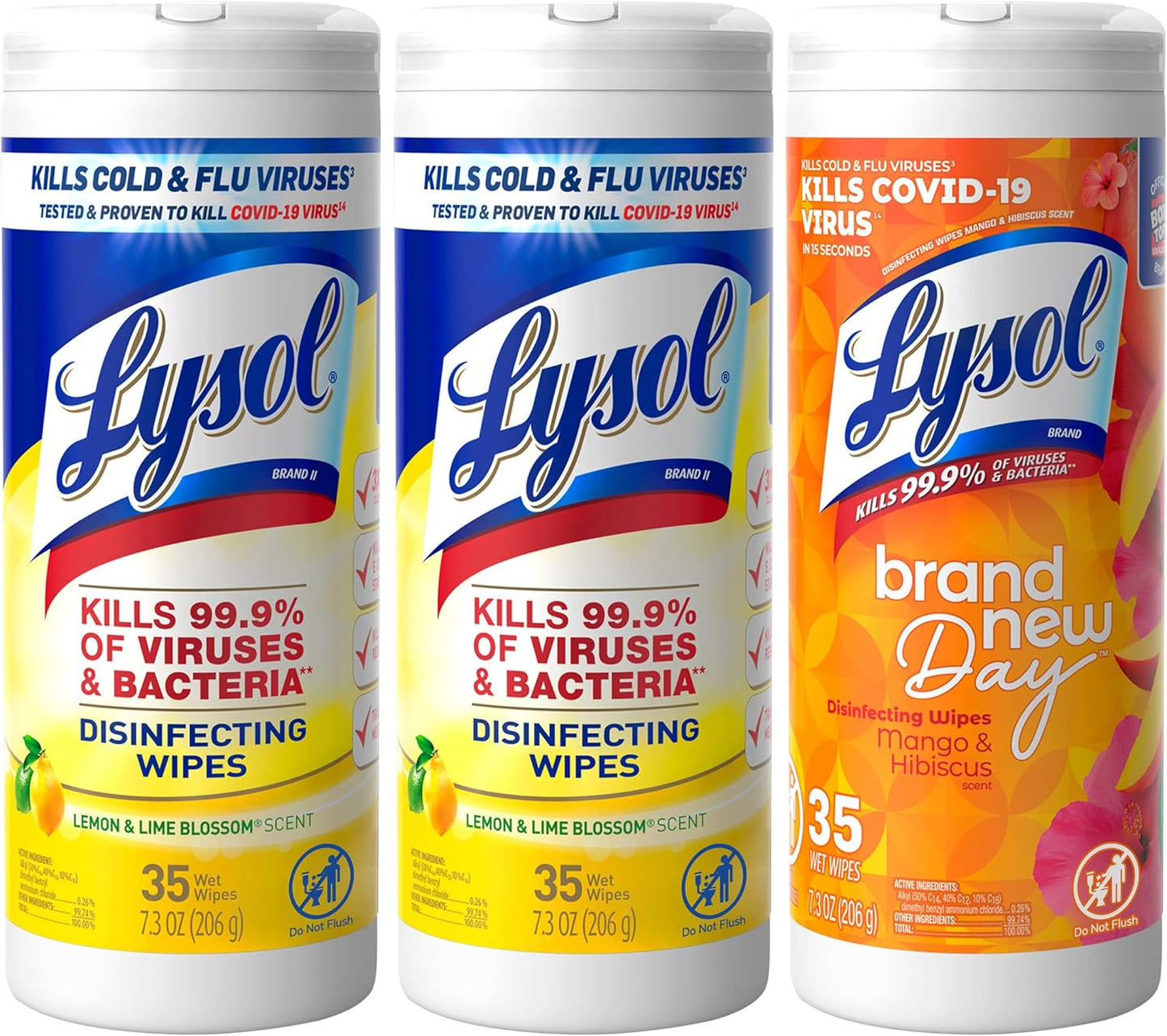 Lysol Disinfectant Wipes - Multi-Surface Antibacterial Cleaning Wipes | 3-Pack Mixed Fragrance
