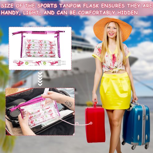 FoldTier 39 Pcs Travel Tube Includes 12 Reusable Plastic Tube for Women Liquid Containers 24 Self Adhesive Wrappers 1 PVC Clear Case 2 Hopper‌s(Cute Style)