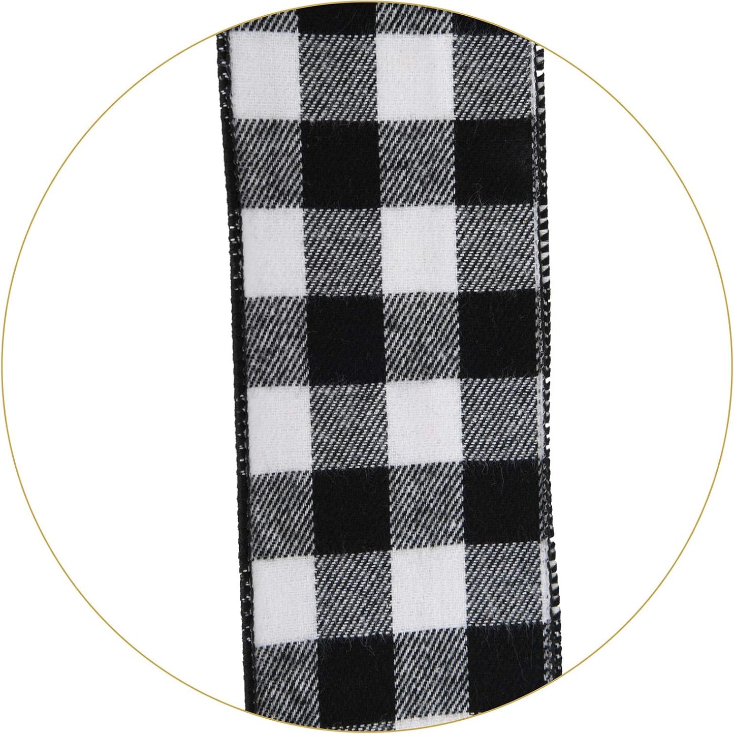 Regine Switzerland Christmas Tree Topper - Large Black and White Plaid Bow | 48x13 Inches Decorative Accent