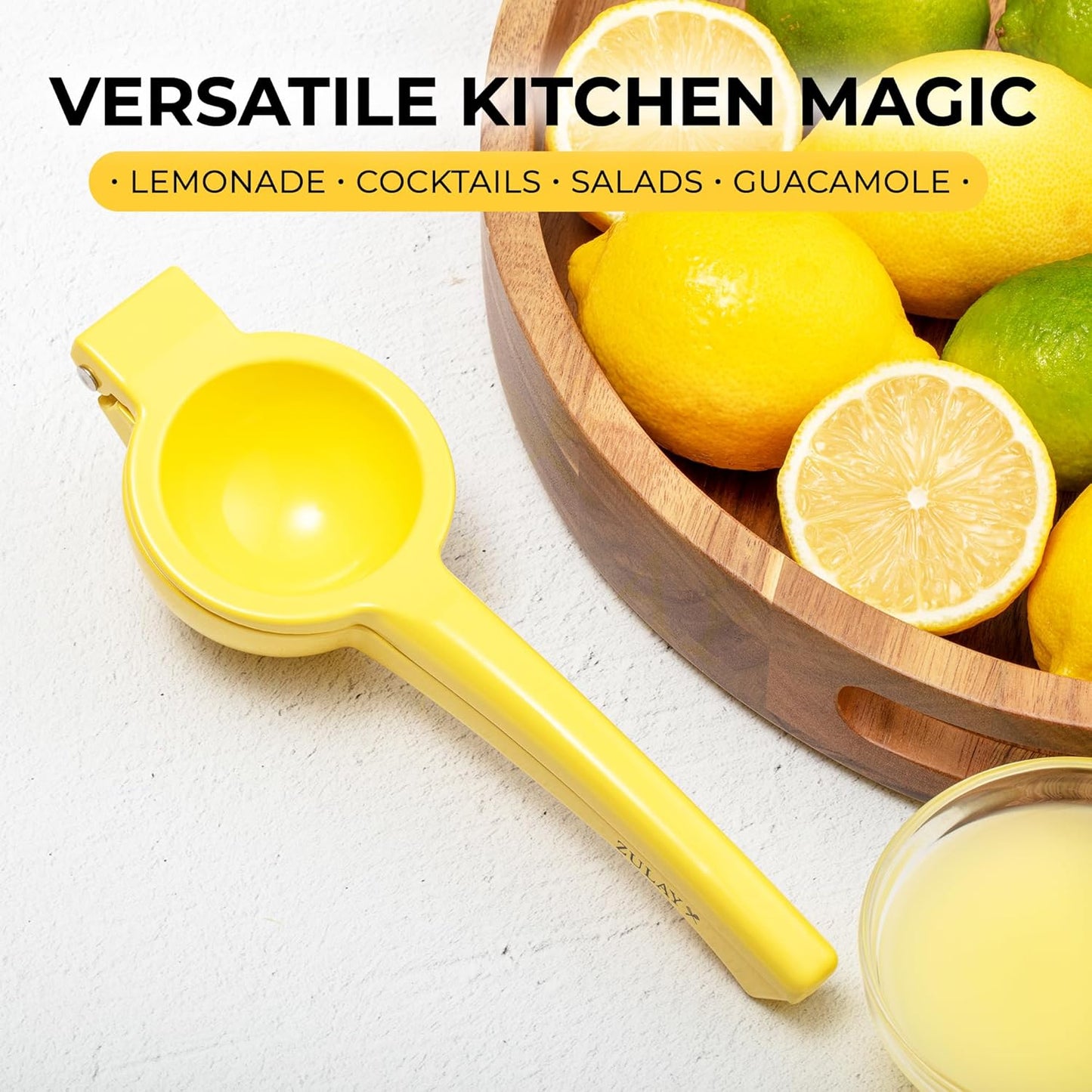 Zulay Kitchen Metal Lemon Squeezer - Easy-To-Use Handheld Citrus Juicer - Manual Press for Maximum Juice Extraction