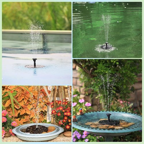 AISITIN Solar Bird Bath Fountain Pump - 6 Nozzles for Outdoor Gardens, Ponds & Pools | Solar Powered Water Feature