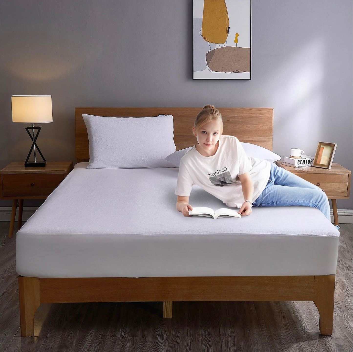 ProtectMySleep® Cotton Terry Mattress Protector - 5-Sided, 100% Waterproof, Hypoallergenic Mattress Cover (Queen)