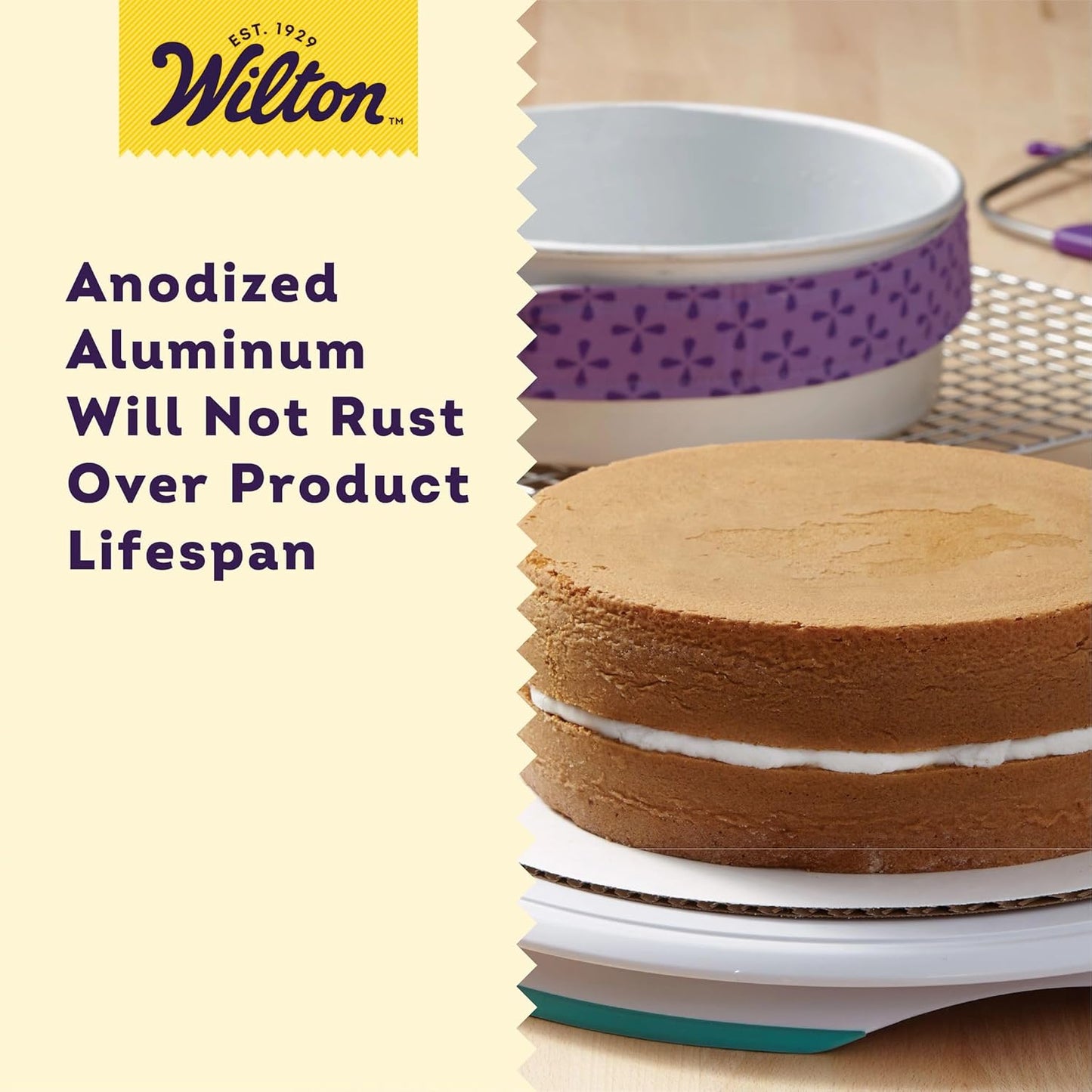 Wilton Round Cake Baking Pan Set - 9 x 2 Inch Aluminum Bakeware for Even Heating & Tiered Cakes