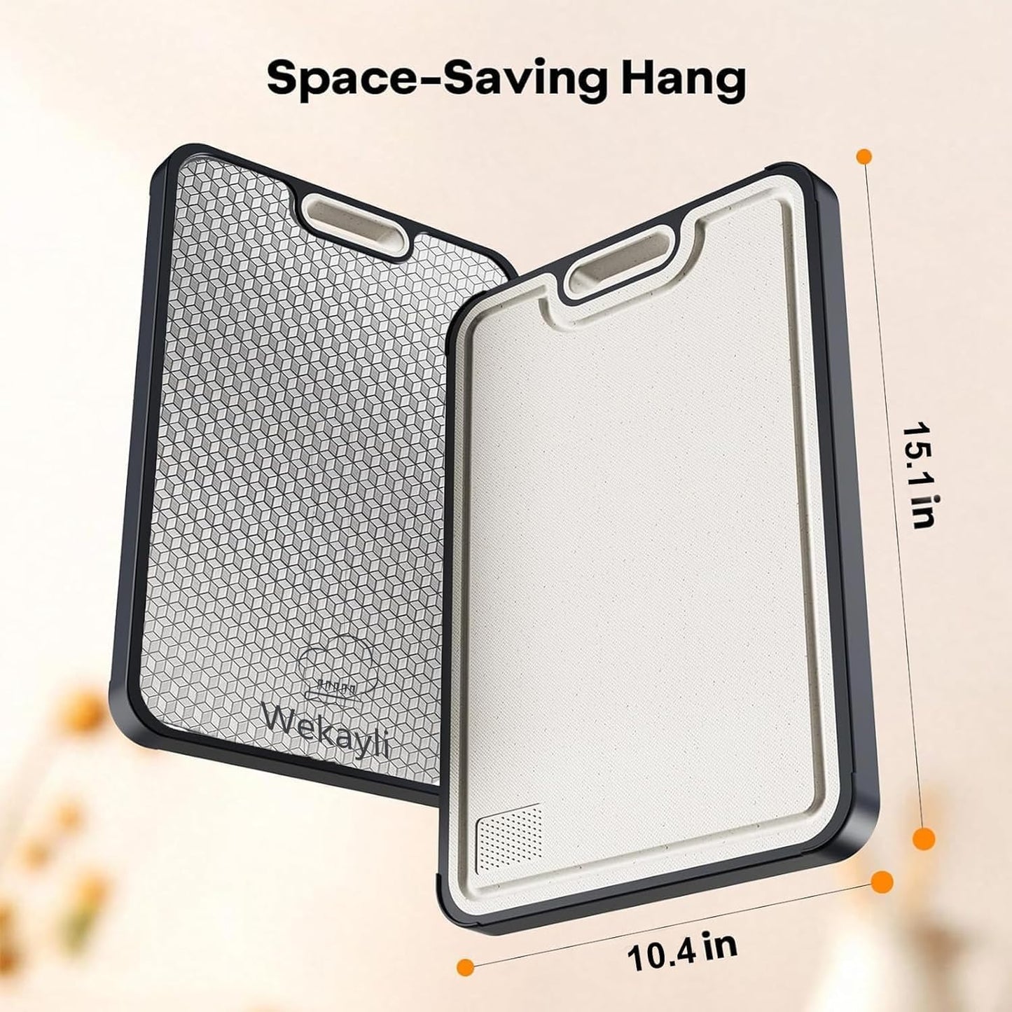 Stainless Steel Cutting Board - Non-Toxic 2-in-1 Double-Sided Design | Easy to Clean, 15” x 10”