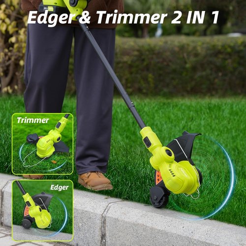 JAGROM 12-Inch 20V Cordless String Trimmer - Auto Line Feed & 2 Batteries Included | Lawn Edger with 8 Grass Cutter Spools