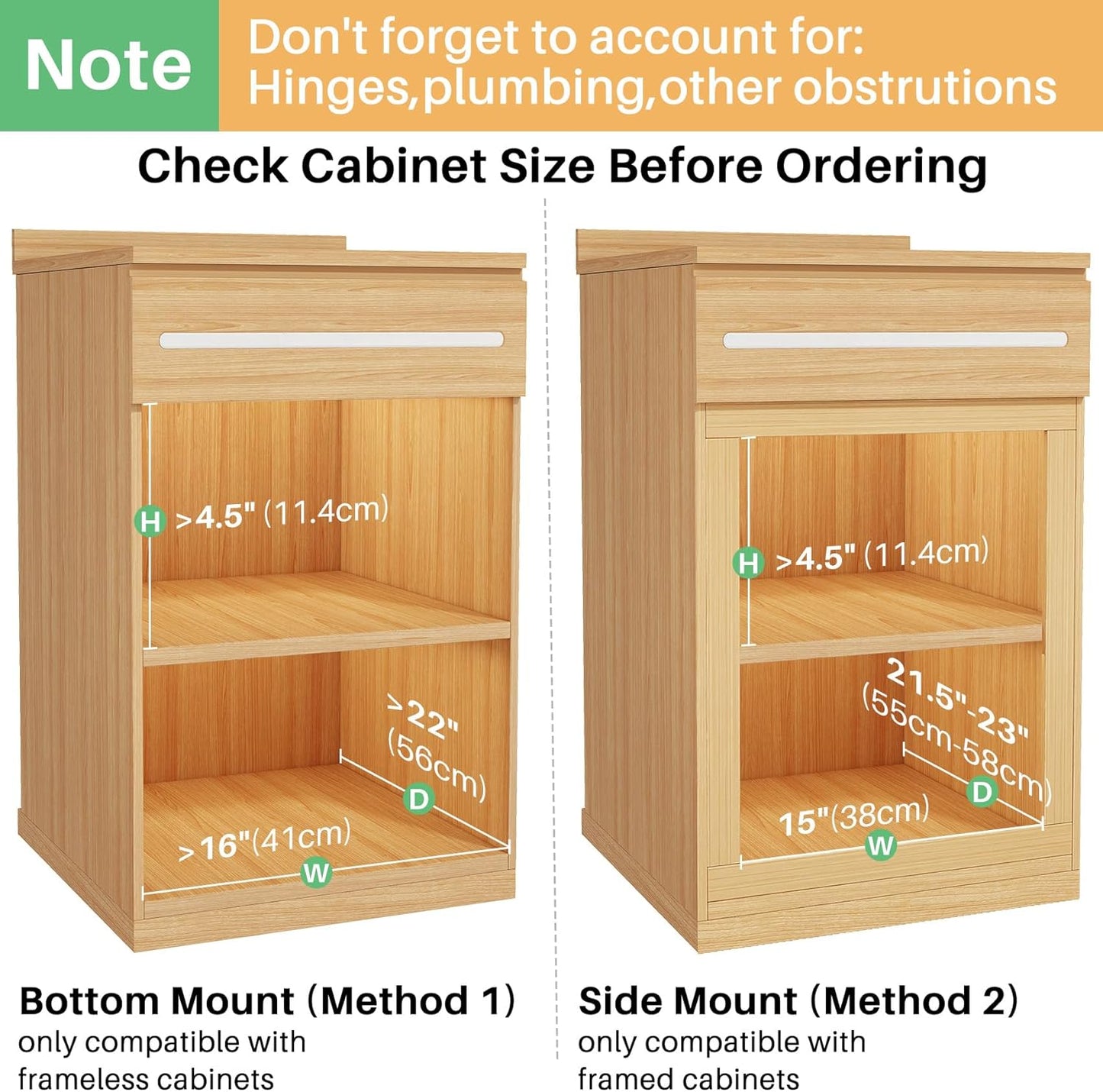 Skiennix Pull Out Cabinet Organizer - Soft Close Wooden Slide Out Drawers for Kitchen | 15"W x 21"D x 3.4"H