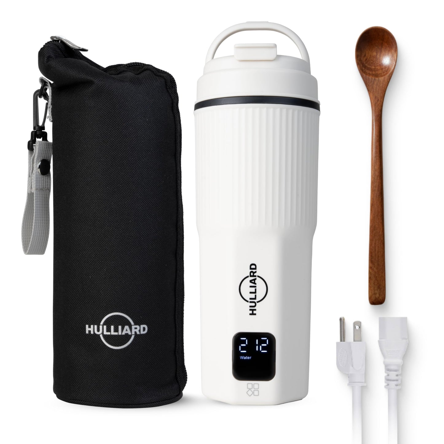 HULLIARD Travel Electric Kettle - 316 Stainless Steel, Portable Tea Kettle & Water Heater, 450ml Portable Water Boiler, 6 Temperature Settings, Auto Shut-Off, Universal Voltage (100-240V)