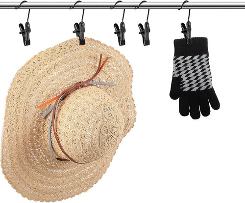 Hotop Boot Hanger Clips - 48 Heavy-Duty Space-Saving Hooks for Closet & Laundry (Black)