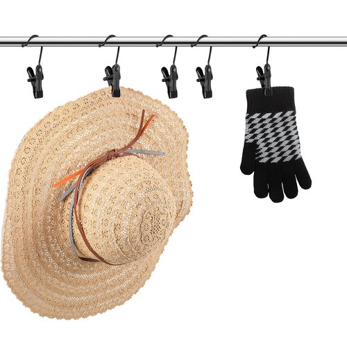 Hotop 48 Pieces Boot Hanger Clips for Closet, Laundry Hanging Hooks Heavy Duty Clips Boot Holder Portable Single Hooks Space Saving for Pants Jeans Clothes Hats Tall Towels (Black)