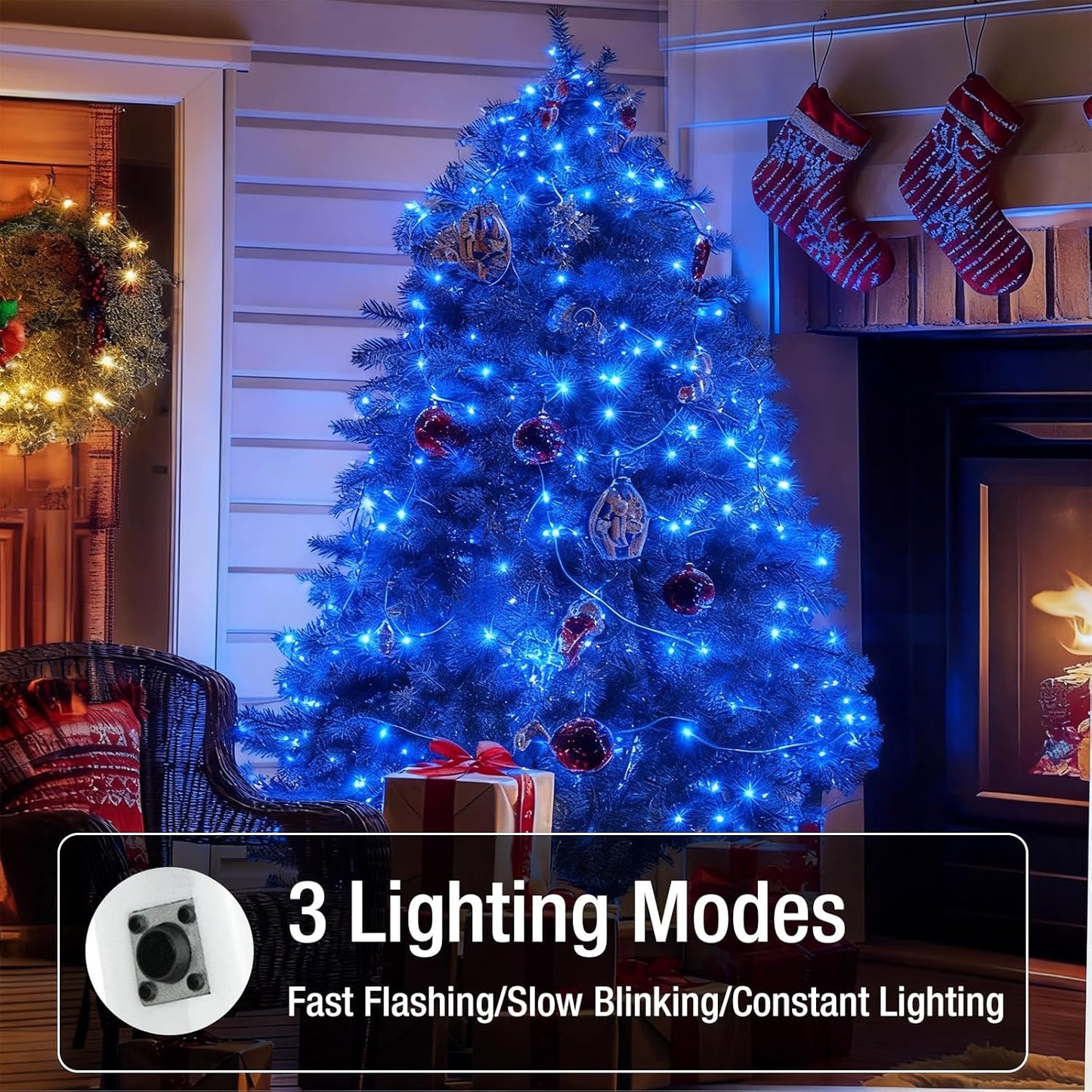 Skiennix 6 Pack Fairy Lights - 7ft Battery Operated 20 LED Twinkle Lights | Waterproof Mini String Lights for DIY Party & Wedding Decor - Blue