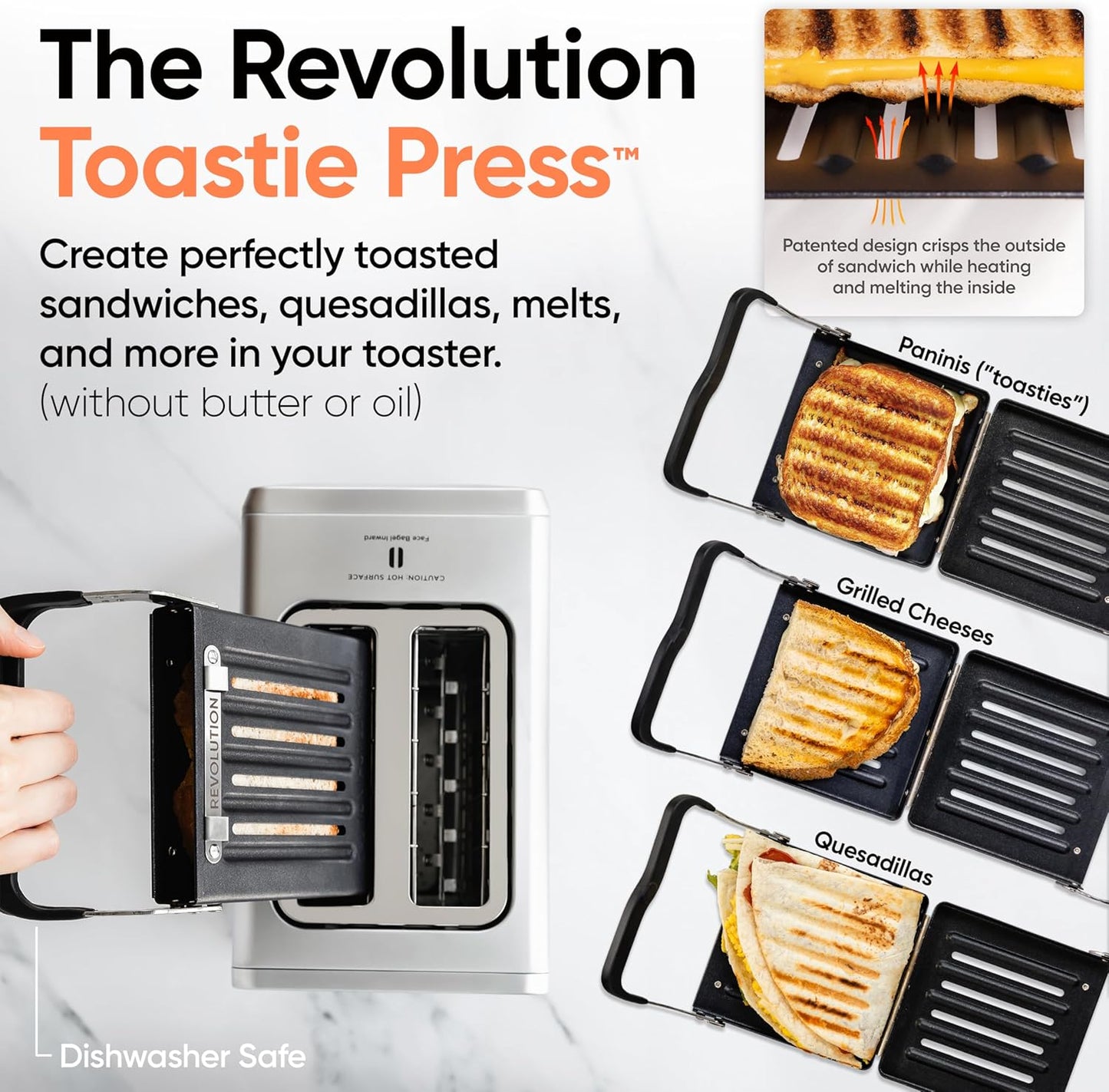 Revolution R180 Connect Touchscreen Smart Toaster - 6 Bread Types, 7 Browning Levels & Toastie Press (Stainless Steel, 2-Slice)