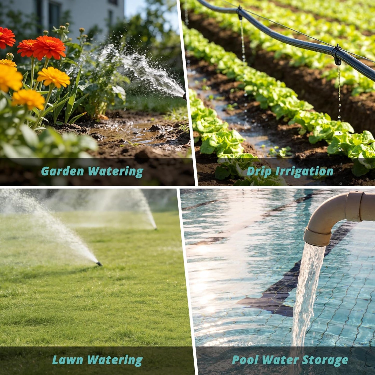QUOBAS Brass Sprinkler Timer - Programmable Water Hose Timer with Waterproof LCD Screen | 2 Zone Irrigation System for Garden, Lawn, Yard