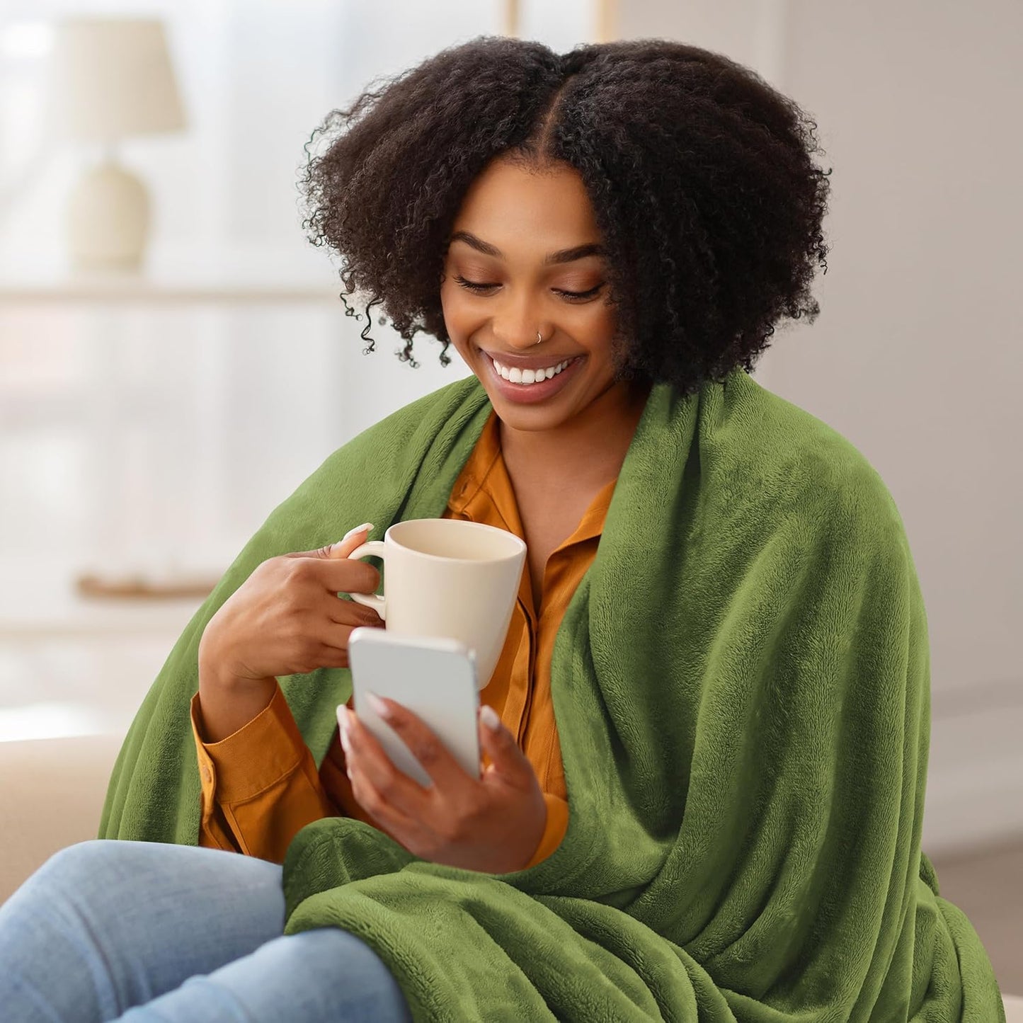 Utopia Bedding Fleece Blanket - Ultra Soft & Warm Twin Size Olive (60x80 Inches) | Cozy All-Season Home Decor Gift