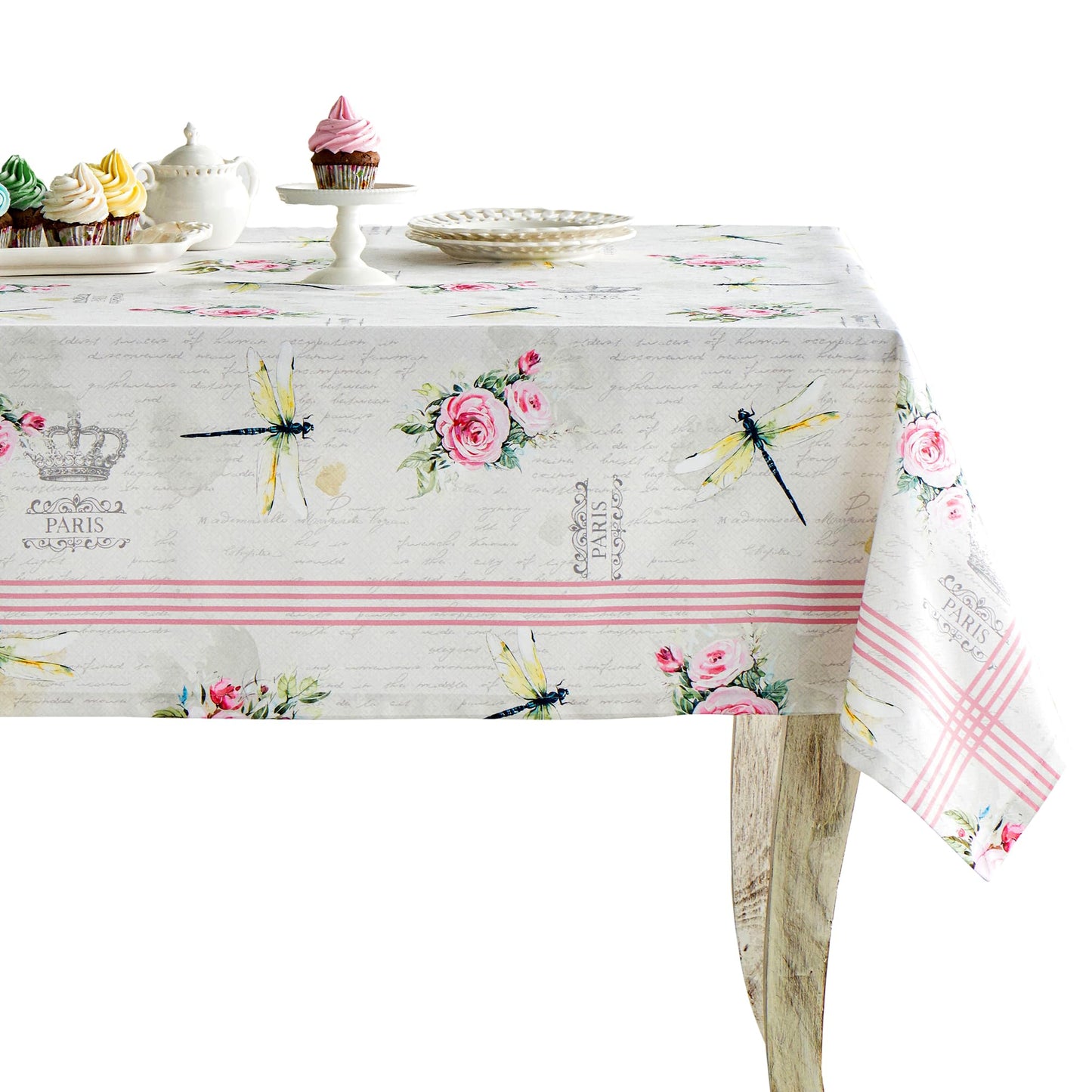 Maison d' Hermine Table Cloth Rectangle Table 100% Cotton 60 x 108 Inches Tablecloth Reusable Decorative for Dining Kitchen Room Farmhouse Home Gifts for Mothers Day Spring Summer - Champ De Mars