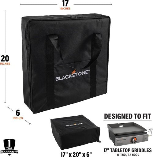 Blackstone 17-Inch Griddle Cover & Carry Bag - Water Resistant Heavy Duty 600D Polyester