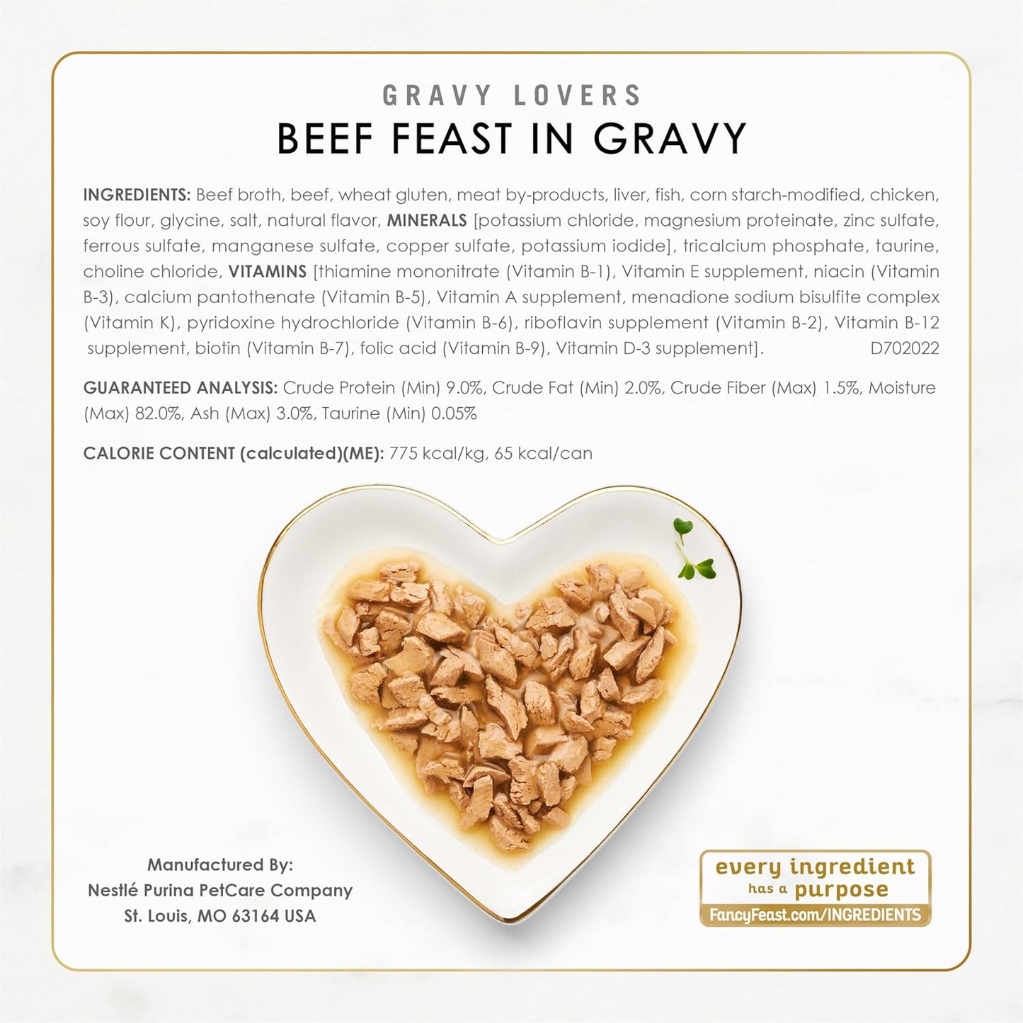 Purina Fancy Feast Gravy Lovers Wet Cat Food Variety Pack - Gourmet Poultry & Beef | 24 Cans (3 oz.)