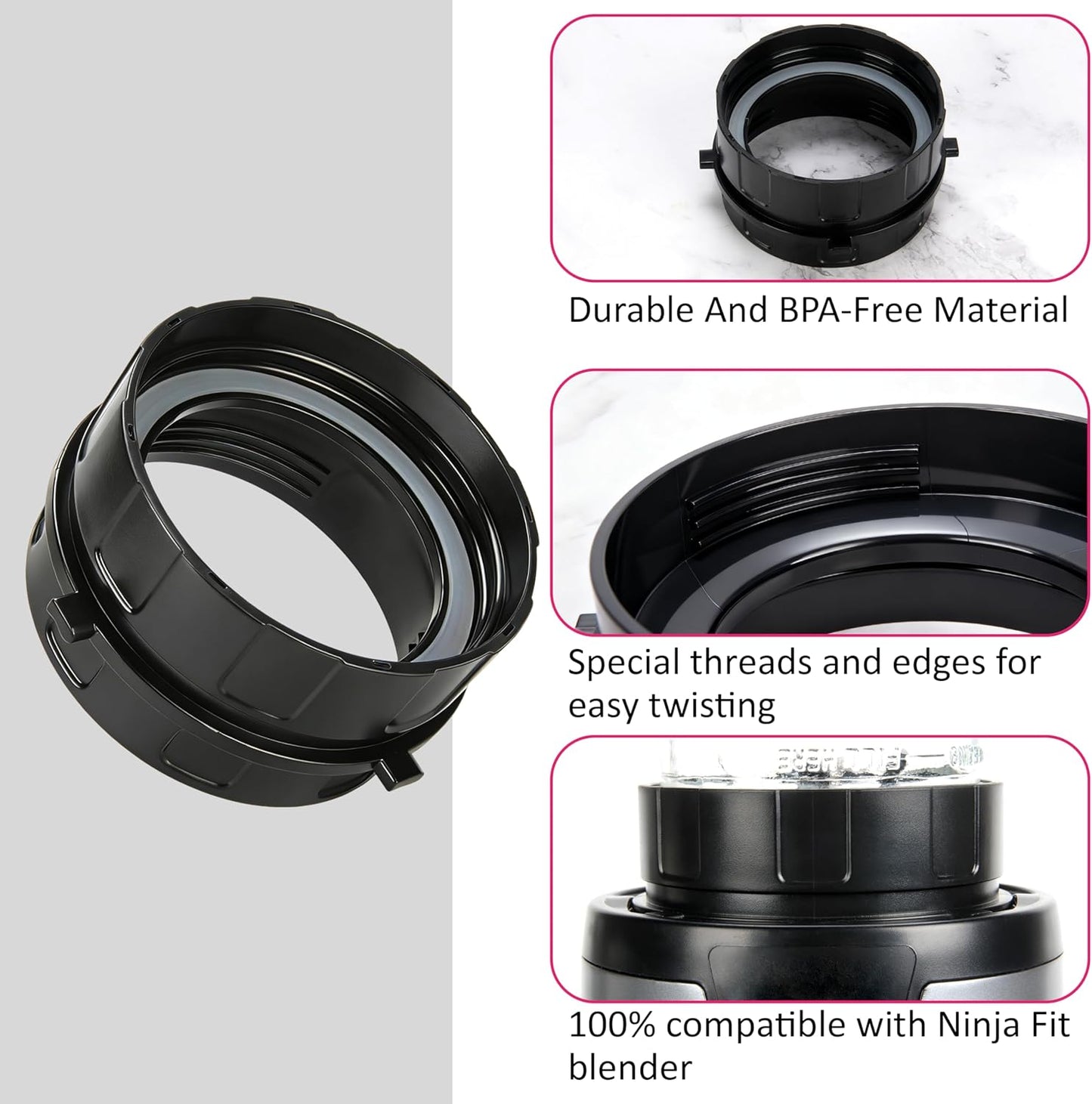 LUVCOSY Adapter for Ninja BN301 Blender | Blend Directly in Glass Jar - Dishwasher Safe Accessory