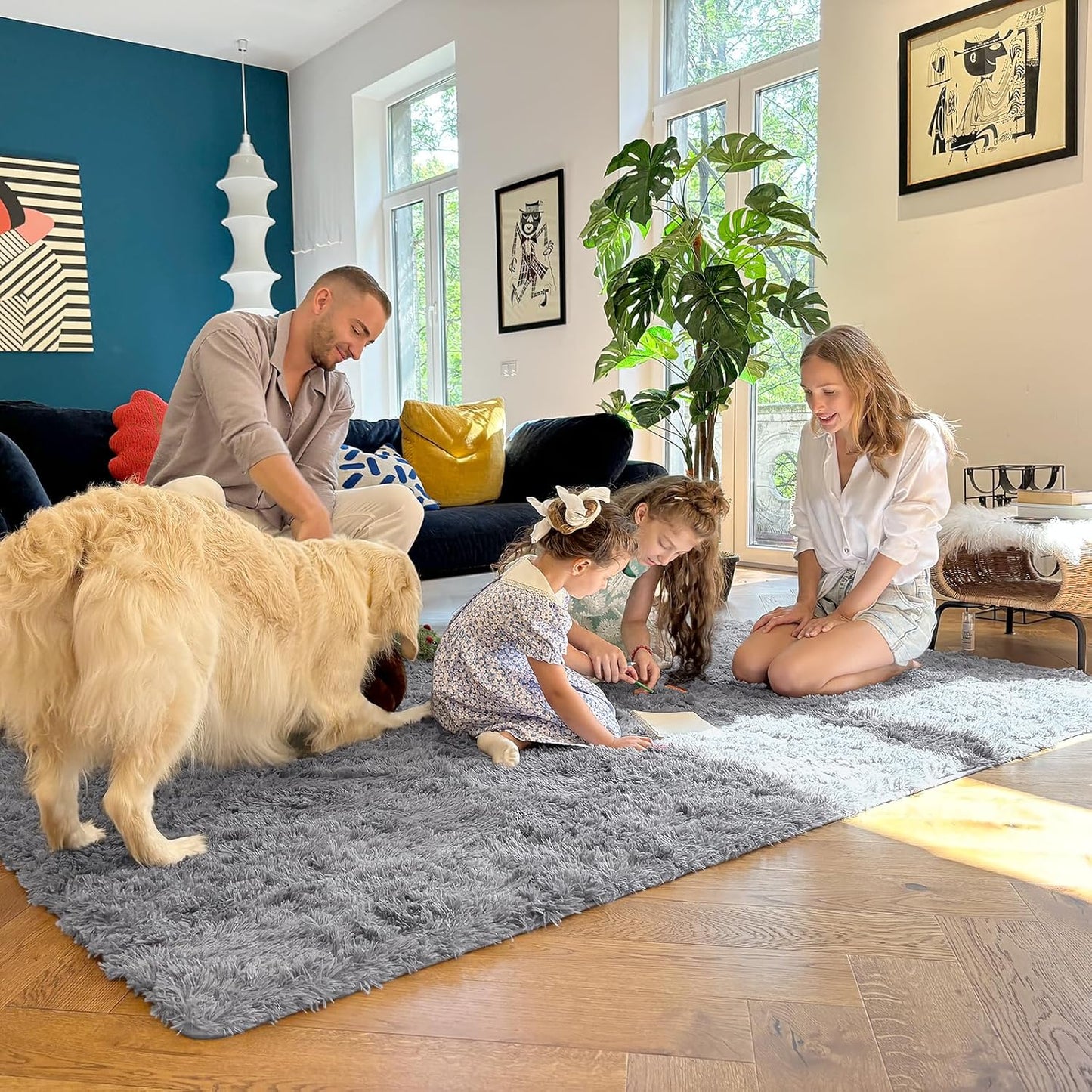 OLANLY Runner Rugs - Soft, Fluffy, Machine Washable for Hallways & Bedrooms | Light Grey 2x4 ft