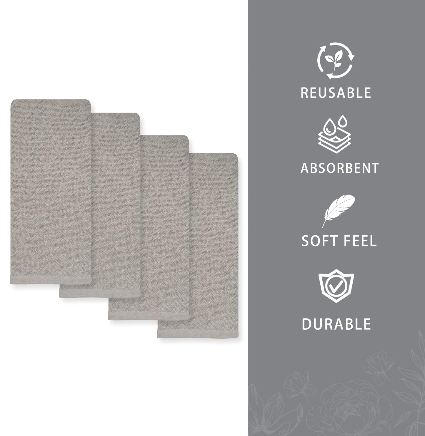 Lenenz Kitchen Towels - Pack of 6 Dish Towels for Kitchen 18'' x 28'' - 100% Cotton Super Plush Kitchen Towel and Dishcloths Sets - Kitchen Hand Towels for Quick Drying (Taupe), KT025