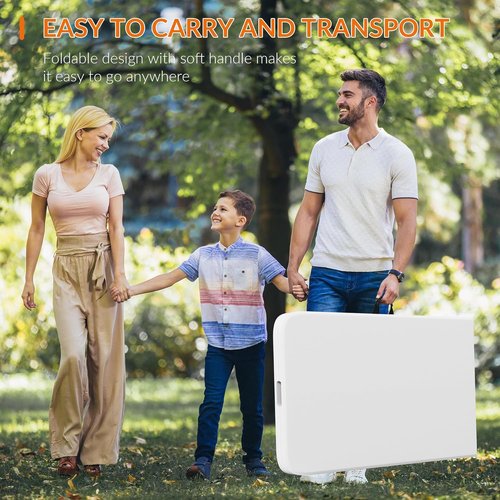 Elevon Heavy Duty Folding Table - 8 Feet Adjustable Height, Portable for Indoor/Outdoor Use | Ideal for Camping, Picnics, Parties, and Weddings