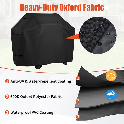 iCOVER 60-Inch BBQ Grill Cover - Heavy Duty Waterproof & UV Resistant | Fits Weber, Char-Broil, Nexgrill