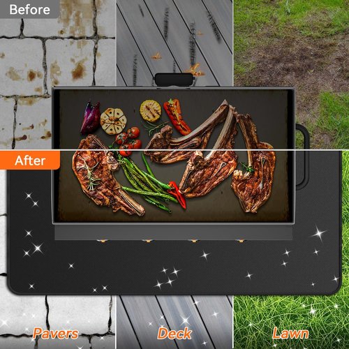 Blackstone Large Under Grill Mat - Double-Sided Fireproof & Waterproof | 79x39 Inches BBQ Protection
