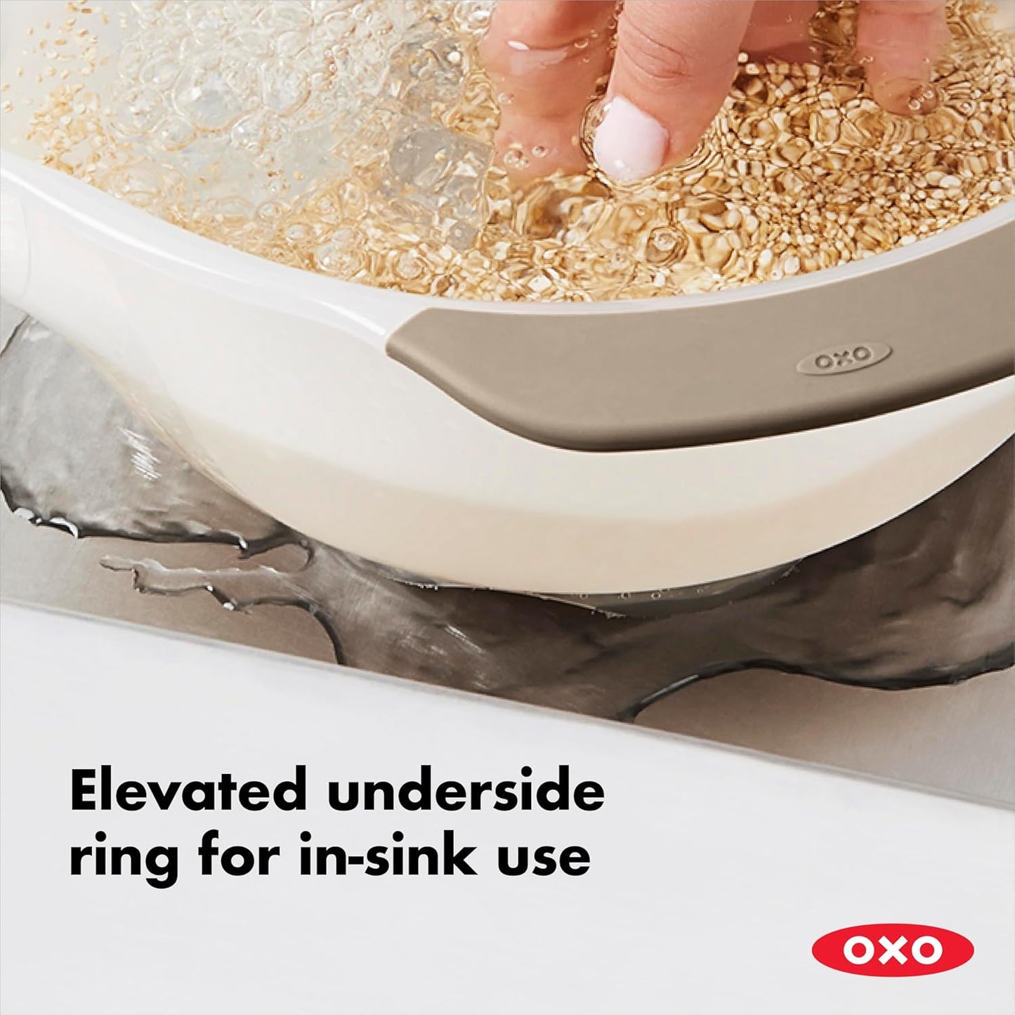 OXO Good Grips Colander - Perfect for Washing Rice & Small Grains | Durable & Easy to Use