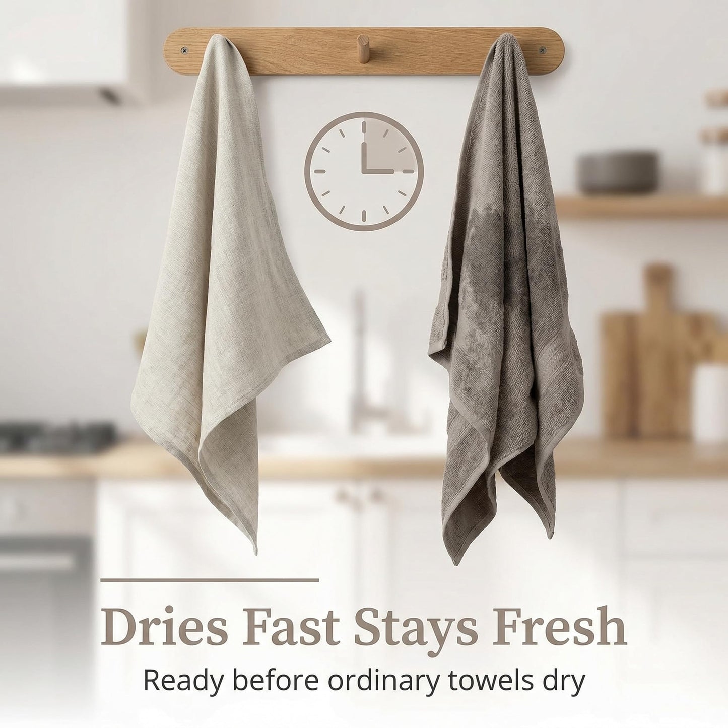 Thing Stories Pure Linen Flax Washcloths – 4-Pack Natural Dish Towels Set – Linen Tea Towel Cloth Napkins – Small Hand Towels for Kitchen – Durable, Lint-Resistant, Highly Absorbent