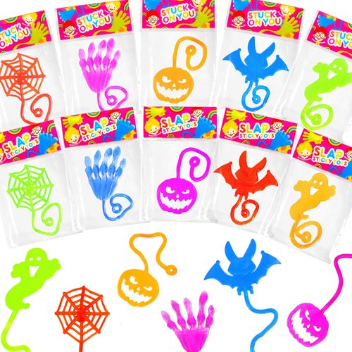 Bulk Halloween Sticky Hands Party Favors for Kids 100-300 Pcs, Boo Basket Goodie Bag Stuffers for Toddlers, Halloween Treats Non Candy Pinata Fillers Toy Gifts Prize Handout Giveaways for Boy Girls