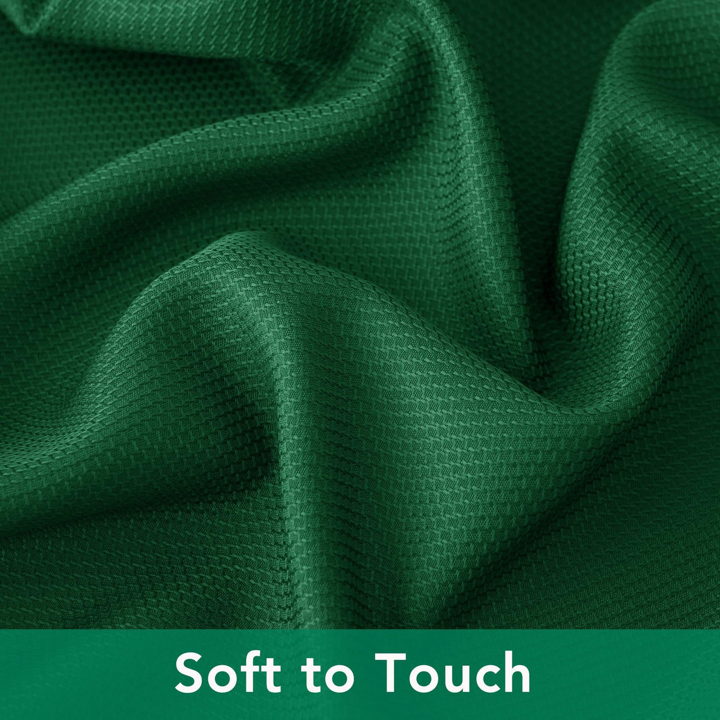 Biscaynebay Textured Fabric Christmas Rectangle Table Cloth 90x132 Inch, Hunter Green Water Resistant Tablecloths for Dining, Kitchen, Wedding and Parties etc. Machine Washable
