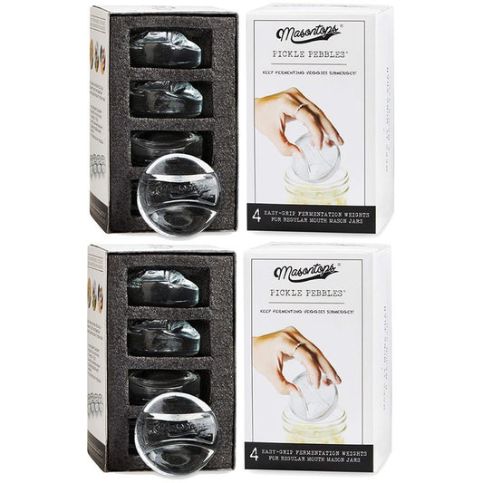 Masontops Pickle Pebble Glass Fermenting Weights - Pickling Fermentation Weight Set - Small Mouth Size For Mason Jar Fermentation Kit