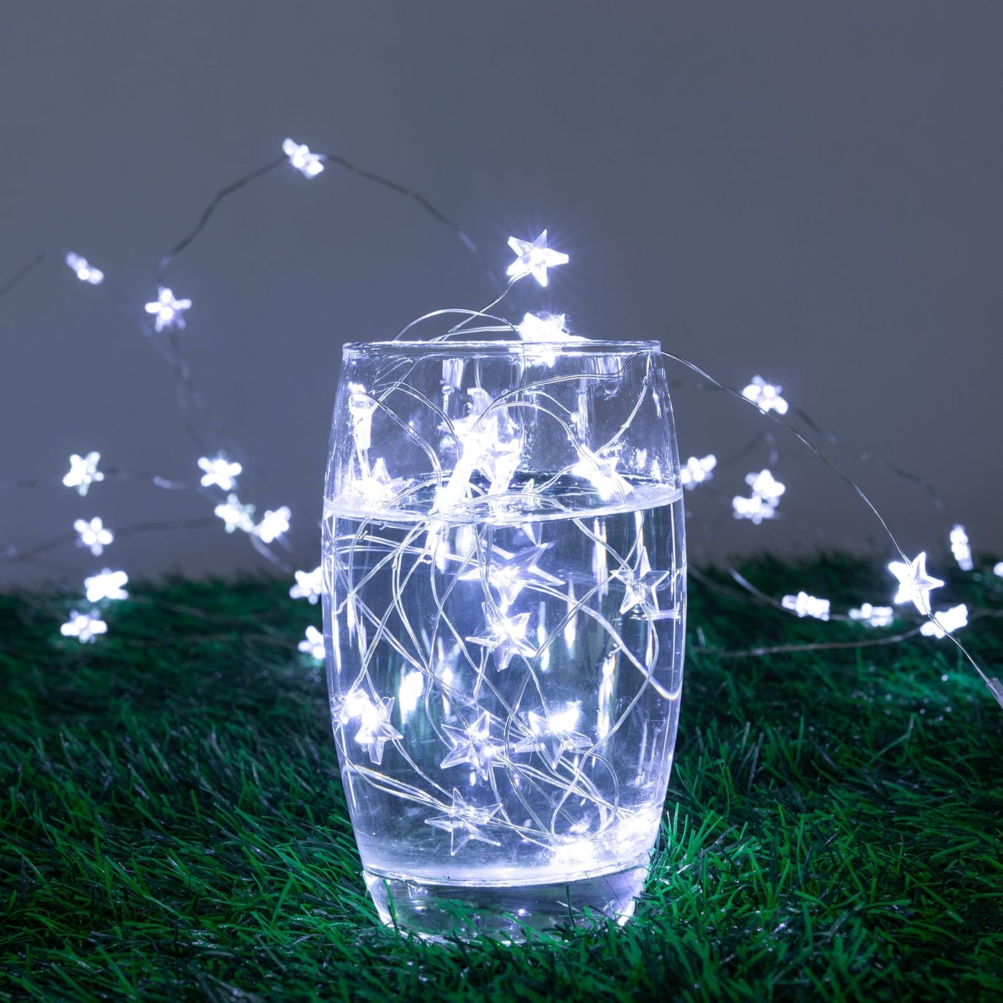 ZELUXDOT 6 Packs 6.6ft 20 LEDs Star Fairy Lights Battery Operated,Mini Star String Lights,Waterproof Twinkle Starry Light for DIY Bottle Table Christmas Ramadan Wedding Halloween Decor,Cool White